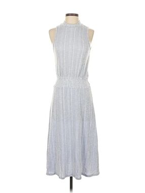 Caution to the Wind Women's Small Gray Ribbed Mock Neck Dress